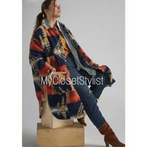 Anthropologie Sherpa Full Length Coat NEW Small Pilcro RARE one of a kind jacket - Picture 3 of 7